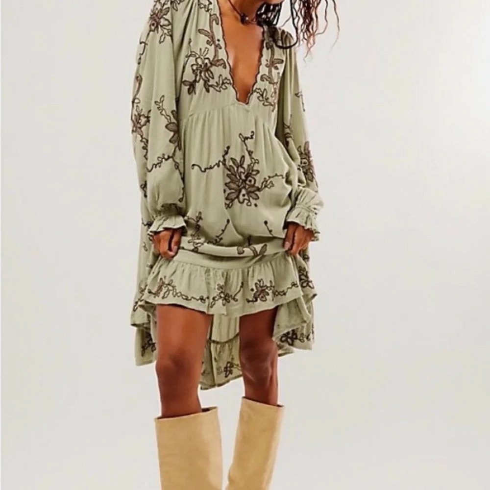 Free People Embroidered Dress - Picture 1 of 5